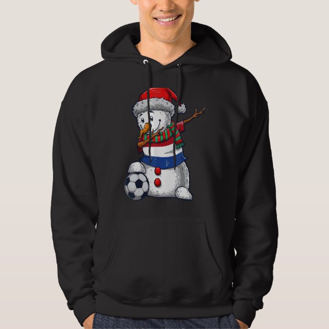 Sudadera Soccer Boy Dabbing Snowman Christmas Netherlands F (Anverso)