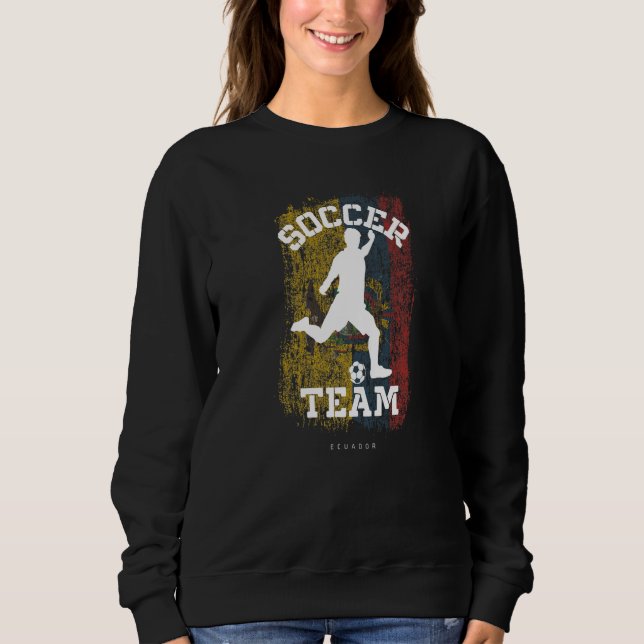Sudadera Soccer Ecuador Flag Football Team Soccer Player (Anverso)