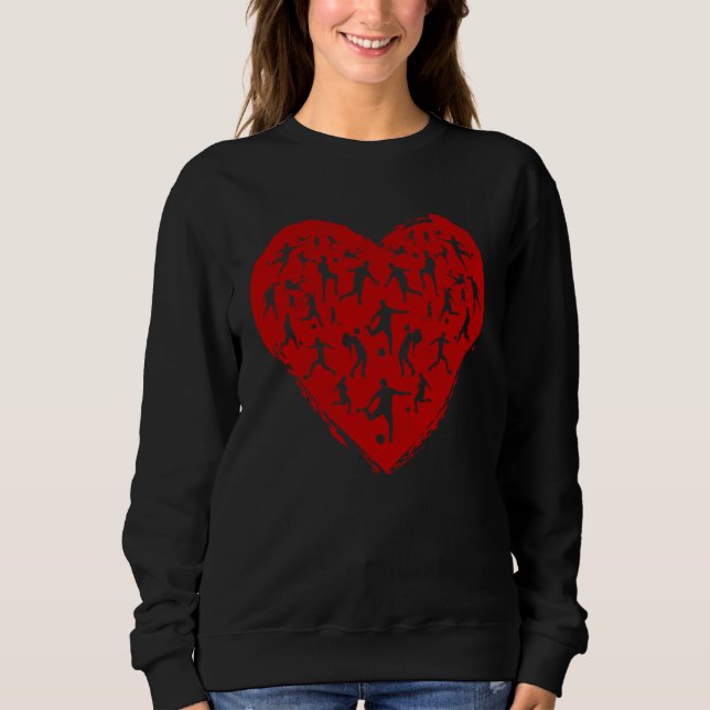 Sudadera Soccer Heart Love Men Kids Girls Boys Valentines D (Anverso)