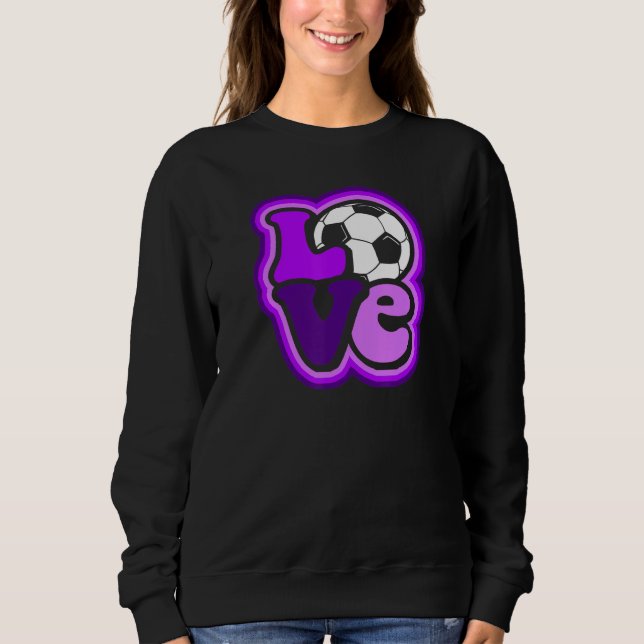 Sudadera Soccer Love for Teen Girls & Women Shades of Purpl (Anverso)