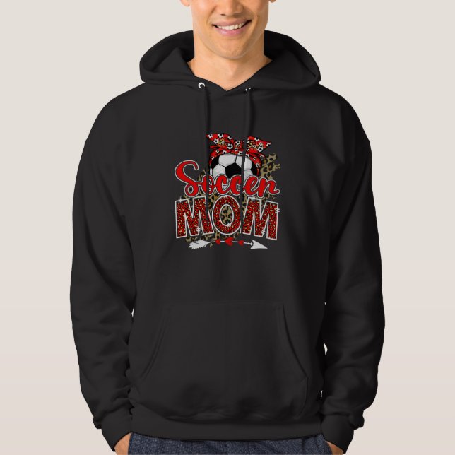 Sudadera Soccer Mom Mama Mother's Day Leopard Sport Mom Mam (Anverso)