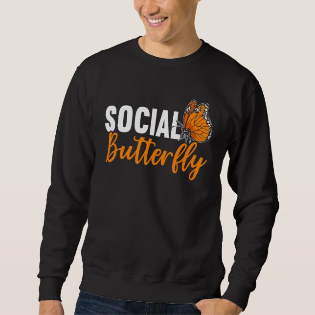 Sudadera Social Butterfly Behavior Extroverted Extrovert (Anverso)