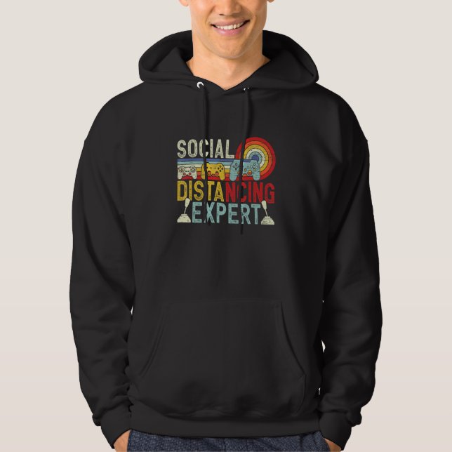 Sudadera Social Distancing Expert Gaming Retro Vintage Vide (Anverso)