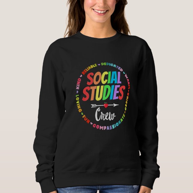 Sudadera Social Studies Crew First Day Of School & Apprecia (Anverso)