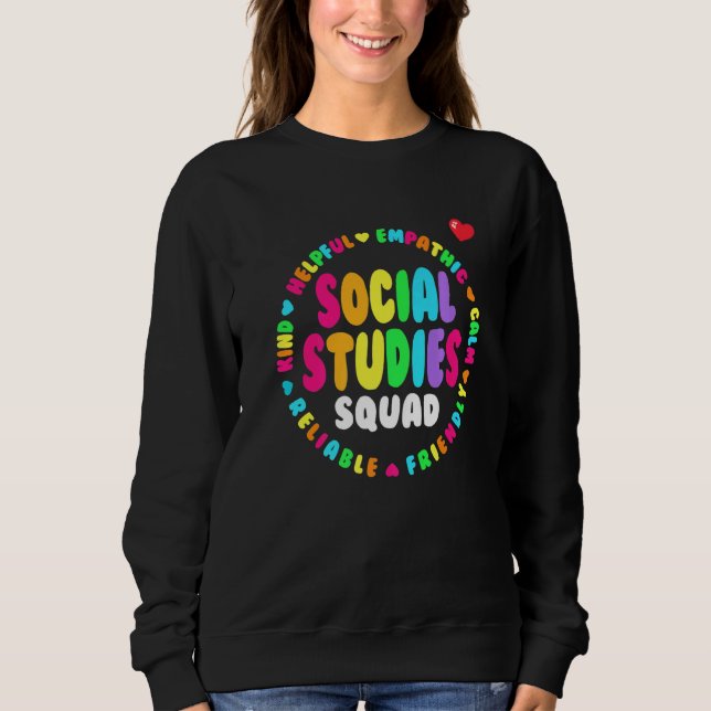 Sudadera Social Studies Squad First Day Of School & Appreci (Anverso)
