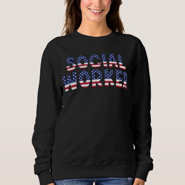Sudadera Social Worker American USA Flag (Anverso)