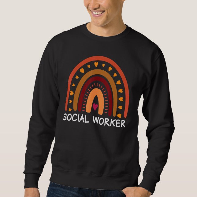 Sudadera Social Worker Boho Rainbow Back To School Apprecia (Anverso)