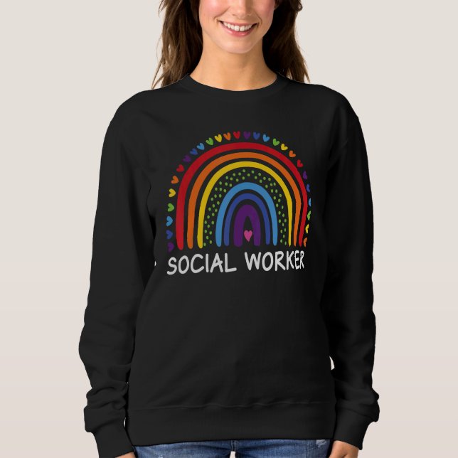 Sudadera Social Worker Boho Rainbow Back To School Apprecia (Anverso)