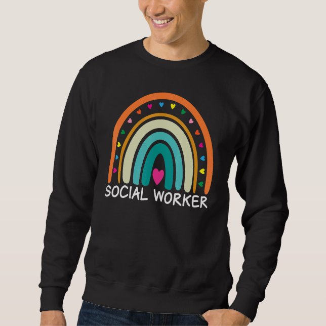 Sudadera Social Worker Boho Rainbow Back To School Apprecia (Anverso)