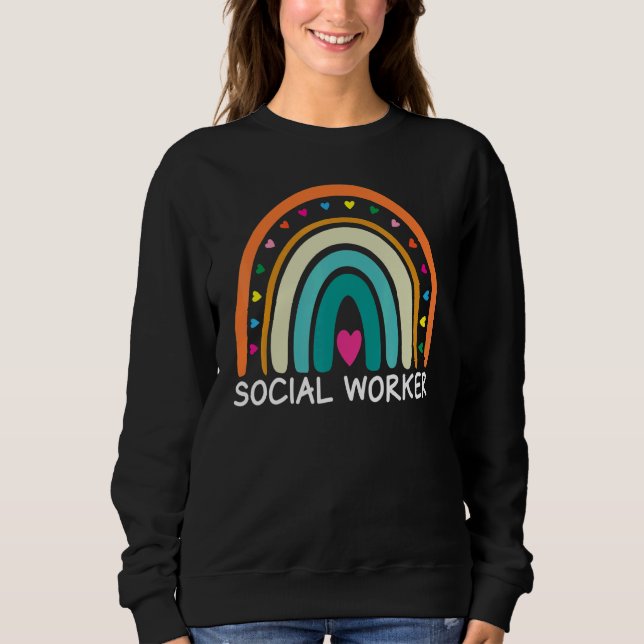 Sudadera Social Worker Boho Rainbow Back To School Apprecia (Anverso)