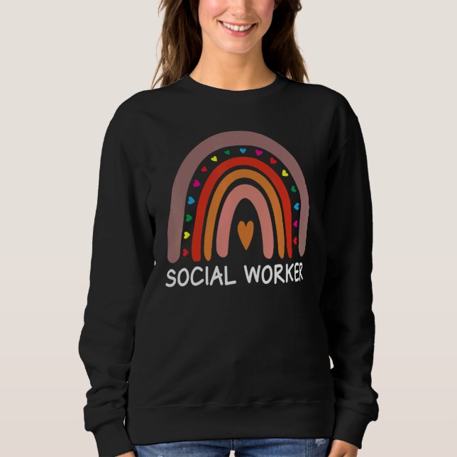 Sudadera Social Worker Boho Rainbow Back To School Apprecia (Anverso)