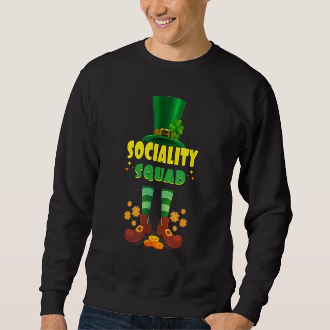 Sudadera Sociality Squad Funny Irish St Patrick Day (Anverso)