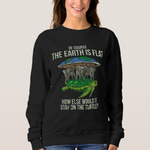Sudadera Sociedad de la Tierra Plana  Tortuga Elefantes Hom