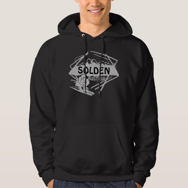 Sudadera Soden Austria chicos negro de arte de esquí (Anverso)
