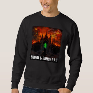 Sudadera Sodoma y Gomorra Ciudad Arde Con Ángel y Iglesia