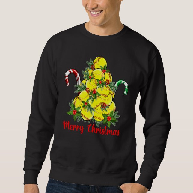 Sudadera Sofball Merry Christmas Tree Lights Balls Xmas Ou (Anverso)