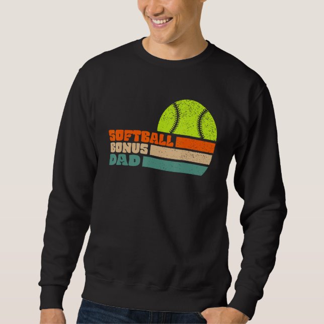 Sudadera Softball Bonus Dad From Stepdaughter Stepson Son (Anverso)
