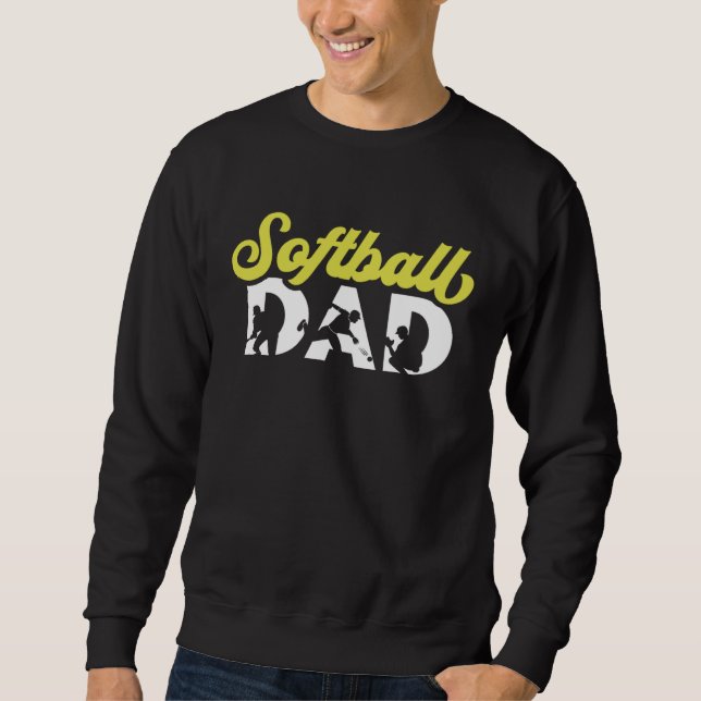 Sudadera Softball Dad Pitcher Catcher Softball Sports Playe (Anverso)