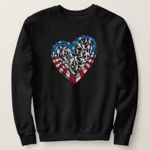 Sudadera Softball de béisbol - Corazón de la bandera estado