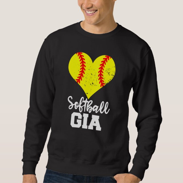 Sudadera Softball Gia Softball Heart Grandma Gia (Anverso)