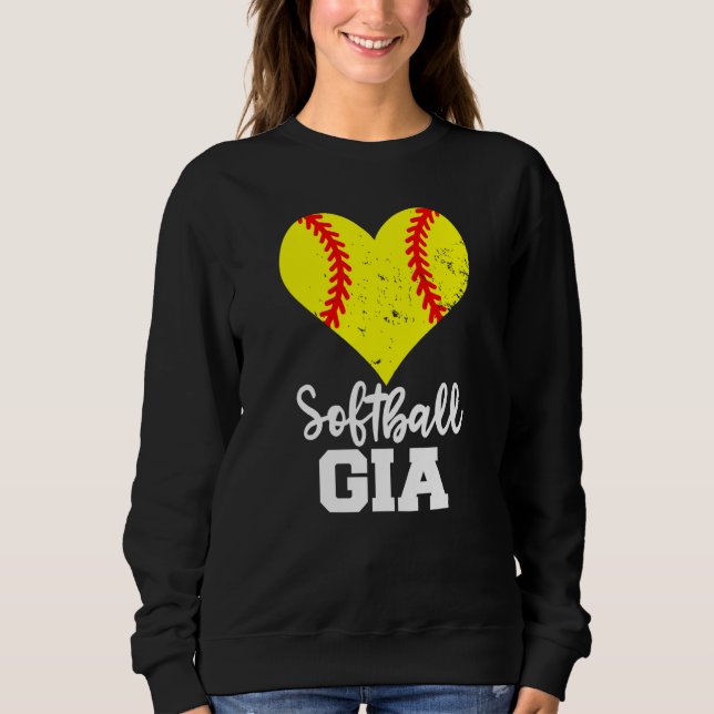 Sudadera Softball Gia Softball Heart Grandma Gia (Anverso)