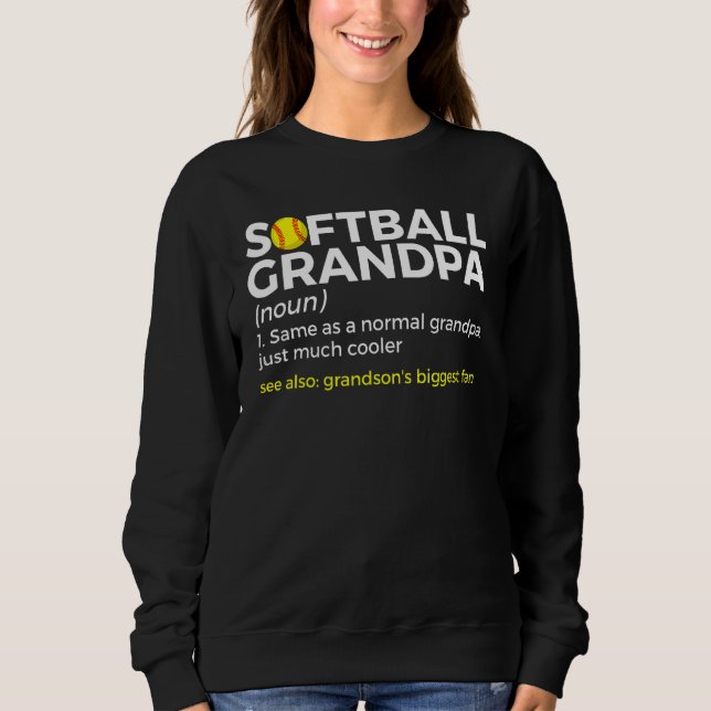 Sudadera Softball Grandpa Definition Grandson's Biggest Fan (Anverso)
