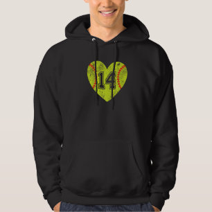 Sudadera Softball Heart Player 14 Mamá de Softball Dad Vars