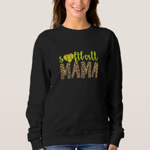Sudadera Softball Mama Cute Cheetah Deportes del Día de la 