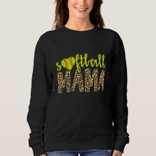 Sudadera Softball Mama Cute Cheetah Deportes del Día de la 