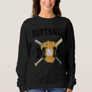 Sudadera Softball Mamá Deportes Atléticos Fuente Gráfico So