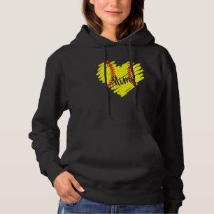 Sudadera Softball Mimi Heart Día de la Madre mujeres lindo