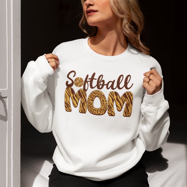 Sudadera "Softball Mom" Leopard Print Mother's Day  (Subido por el creador)