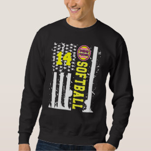 Sudadera Softball Número 14 Fourteenjersey Tee Número Usa F