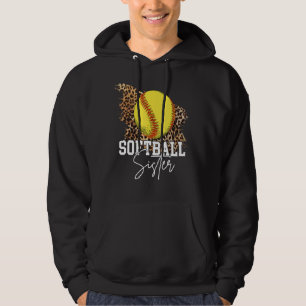 Sudadera Softball Sister Leopard Heart