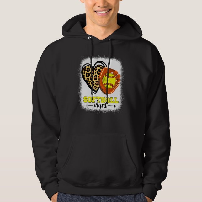 Sudadera Softball Tía Bleached Leopard Heart Glove Softbal (Anverso)