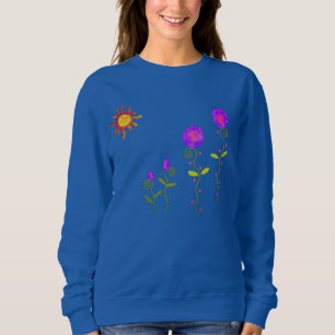 Sudadera Sol con flores Resumen arte a usar