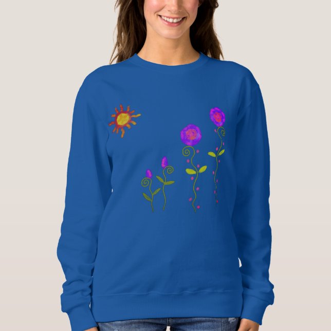 Sudadera Sol con flores Resumen arte a usar (Anverso)