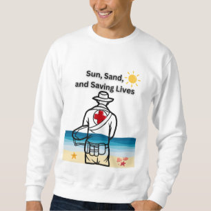 Sudadera Sol de camisetas, arena, salvando vidas.