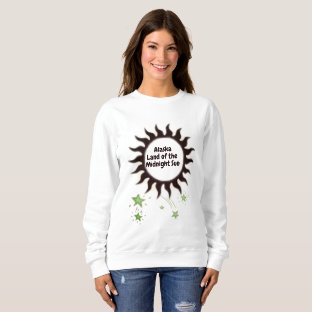 Sudadera Sol de medianoche negro de Alaska (Anverso completo)