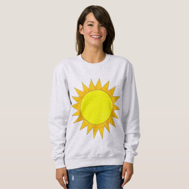 Sudadera Sol de verano amarillo Sunny Sunshine hunde los ra (Anverso completo)