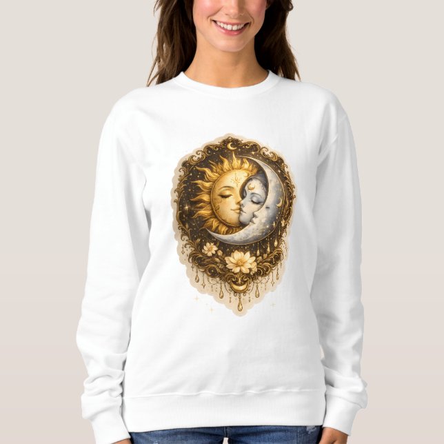 Sudadera Sol y Luna Espiritual Luz Celestial Sagrada (Anverso)