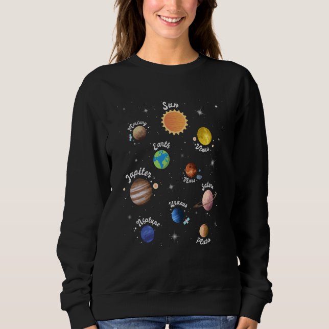 Sudadera Solar System Kids Planets Outer Space Knowledge Sc (Anverso)