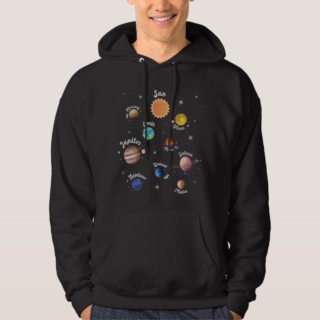 Sudadera Solar System Planets Kids Knowledge Outer Space (Anverso)