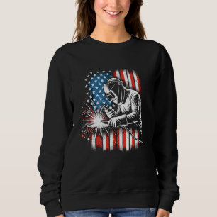 Sudadera Soldador Héroe de la Bandera Americana Vintage