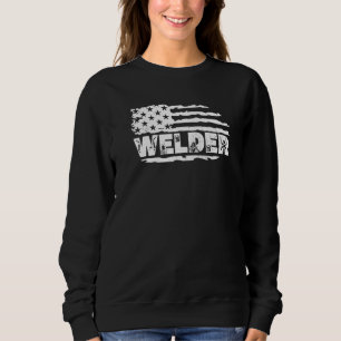 Sudadera Soldador USA Bandera Americana Trabajador de solda