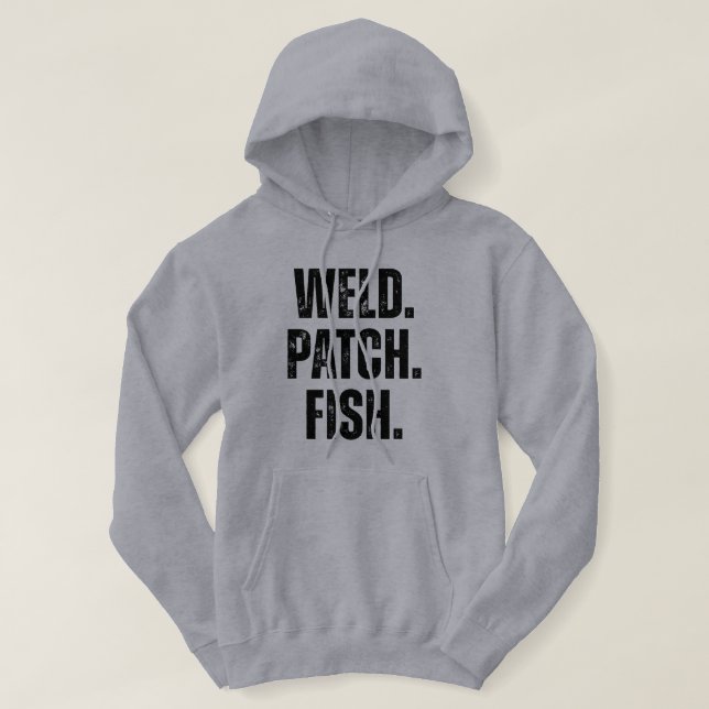 Sudadera Soldar. Parche. Pescar. Pesca Divertida (Diseño del anverso)