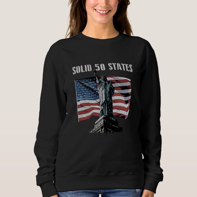Sudadera Solid 50 States American Proud USA Great Patriotic (Anverso)