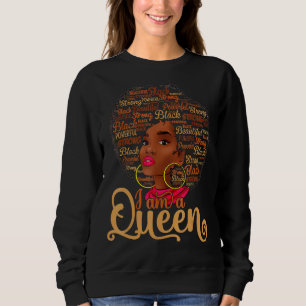 Sudadera Sólida negra, soy una reina afroamericana afroamer