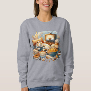 Sudadera Solo con vibraciones acogedoras: gato, libro, Mac 