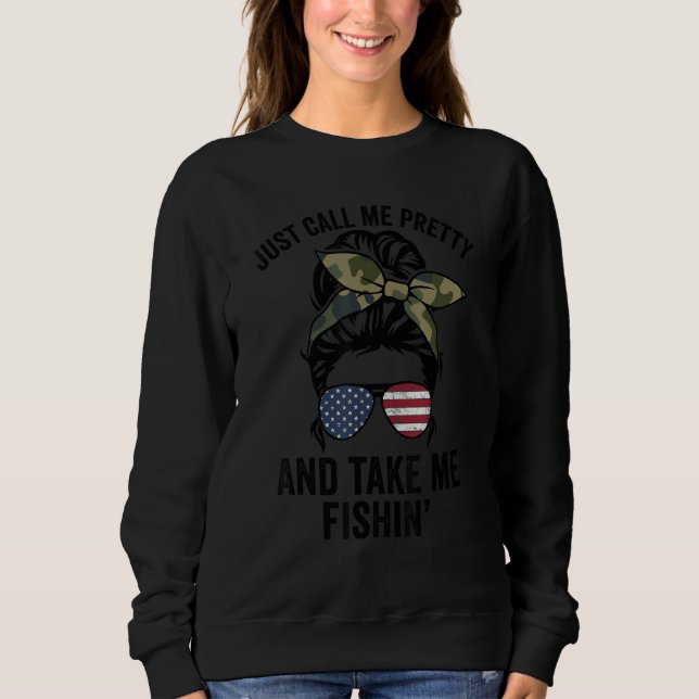 Sudadera Sólo Llámame Bonito Y Llévame Pescando Femenino Fi (Anverso)
